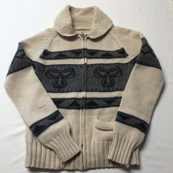 Aritzia TNA 100% Lambs Wool Sea To Sky Zip Up Knitted Cardigan Sweater Medium - Picture 3 of 11